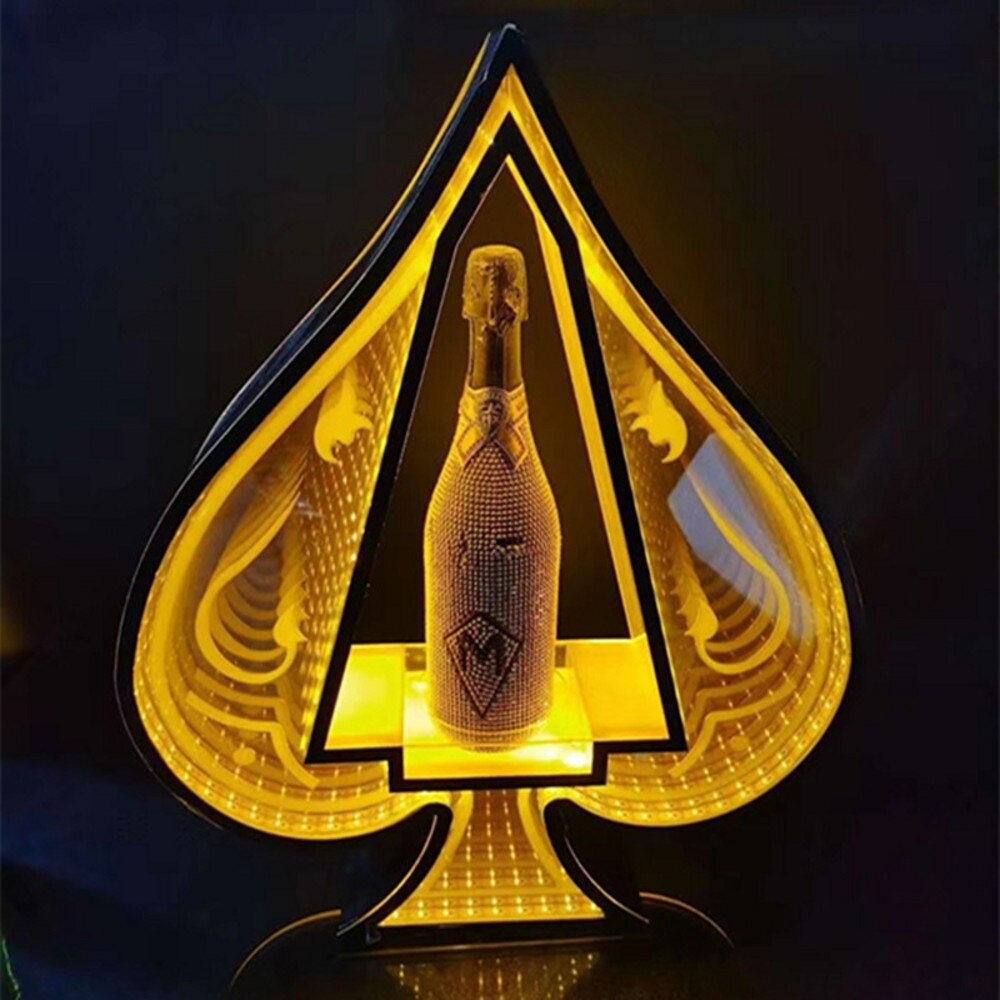 New LED Rechargeable Ace of Spade  Bottle Presenter Champagne Display Bar Showcase for Night Club Party Lounge Disco